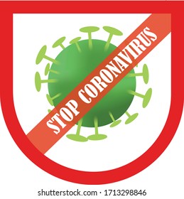 ilustración vectorial del virus stop corona o icono covid 19 con fondo transparente. detener la infección por el virus de la corona