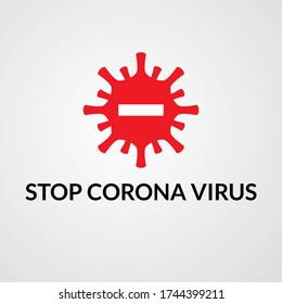 Vektor Veranschaulichung der Erkrankung des Stopp-Corona-Virus covid-19. Ausbruch der NCOV-19.