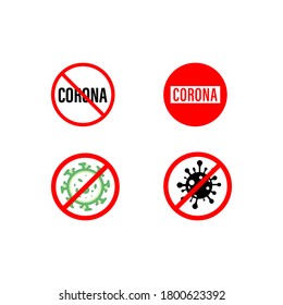 Ilustración vectorial del conjunto del logotipo Stop Corona o Covid 19. vector