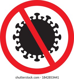 Ilustración vectorial del signo del virus Stop Corona