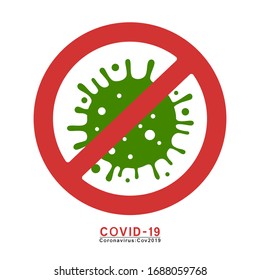 Vector illustration of Stop Coronavirus Covid-19 sign icon