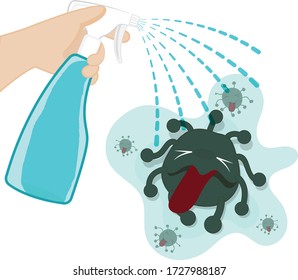 Vector illustration. Stop the Covid virus on a white background.