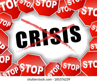 Vector illustration of stop crisis concept background