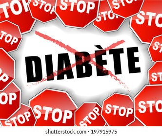 Vector illustration of stop diabetes background concept