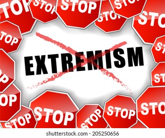 Vector illustration of stop extremism concept background