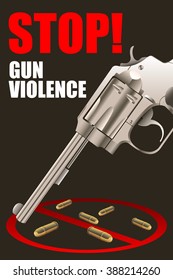 A vector illustration of stop gun violence poster design