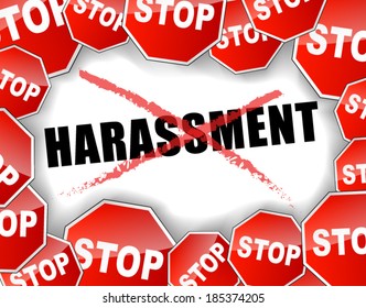 Vector illustration of stop harassment concept background