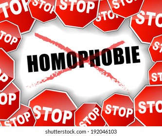 Vector illustration of stop homophobia concept background