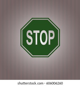 Ilustración vectorial del icono Stop en color verde
