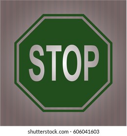 
Vector illustration of Stop icon in Green
