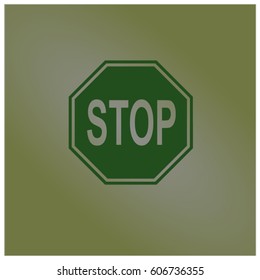 Vector Illustration of Stop icon in green color

