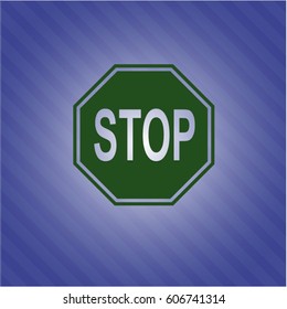 Vector Illustration of Stop icon in green color
