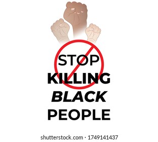 vector illustration for stop killing black people with unity hand 