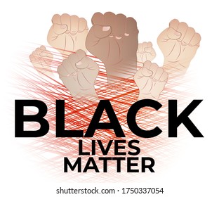 vector illustration for stop killing black people with strong fist, black lives matter