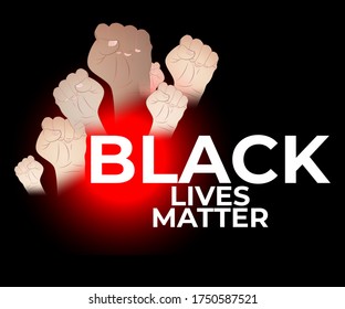 vector illustration for stop killing black people with strong fist, black lives matter
