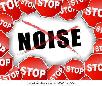 Vector illustration of stop noise concept background 