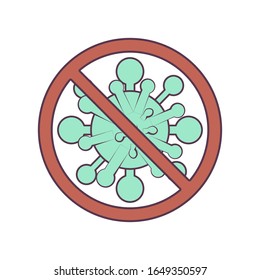 vector illustration stop novel coronavirus 2019-ncov or stop covid-19 viruses. sign corona virus fight. 