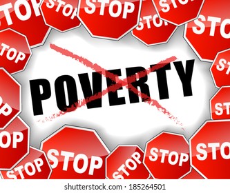 Vector illustration of stop poverty concept background