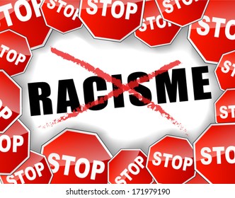 vector illustration for stop racism (french text)