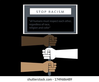 La ilustración vectorial del fin del racismo todos somos iguales.