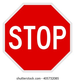 Vector illustration of a stop road/traffic sign.