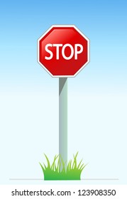 Vector illustration of Stop sign