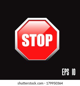 Vector illustration of Stop sign
