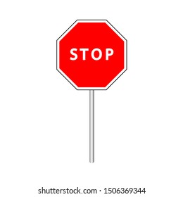 vector illustration of stop sign road