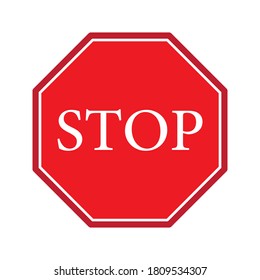 vector illustration of stop sign for traffic symbol and any purposes on white background