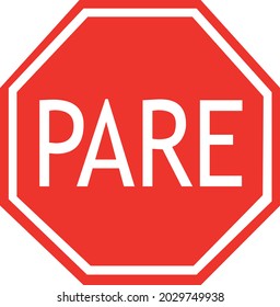 Vector illustration of stop signage in spanish