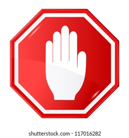 Vector illustration of stop signal sign