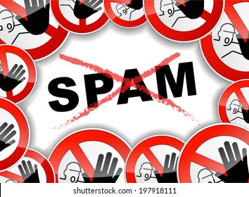 Vector illustration of stop spamming concept background