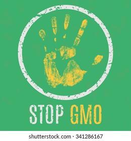 Vector illustration - stop the spread of the GMO