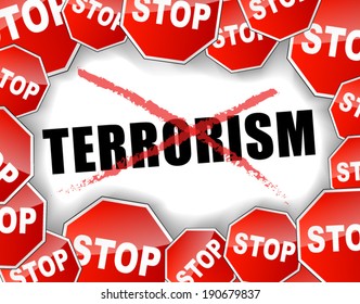 Vector illustration of stop terrorism background concept