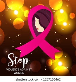 Vector illustration of Stop Violence Against Women Concept Background.