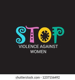 Ilustración vectorial de Stop Violence Against Women Concept Background.