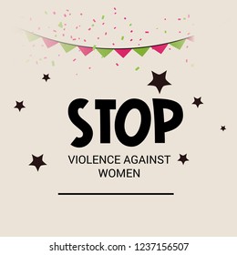 Vector illustration of Stop Violence Against Women Concept Background.