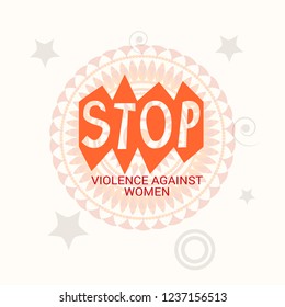 Vector illustration of Stop Violence Against Women Concept Background.