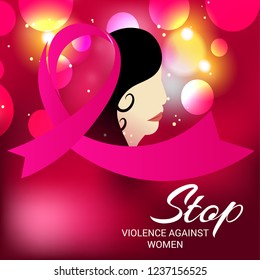 Vector illustration of Stop Violence Against Women Concept Background.