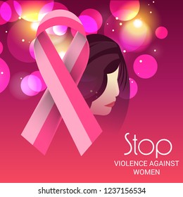Vector illustration of Stop Violence Against Women Concept Background.