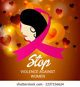 Vector illustration of Stop Violence Against Women Concept Background.