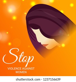 Vector illustration of Stop Violence Against Women Concept Background.
