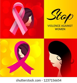Vector illustration of Stop Violence Against Women Concept Background.