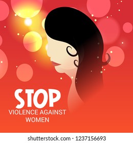 Vector illustration of Stop Violence Against Women Concept Background.