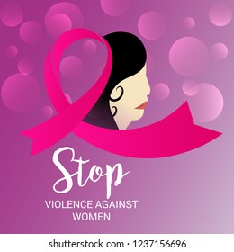 Vector illustration of Stop Violence Against Women Concept Background.