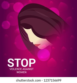 Vector illustration of Stop Violence Against Women Concept Background.
