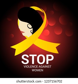 Vector illustration of Stop Violence Against Women Concept Background.