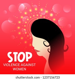 Vector illustration of Stop Violence Against Women Concept Background.