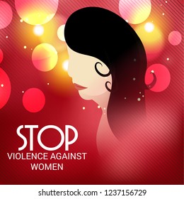 Vector illustration of Stop Violence Against Women Concept Background.