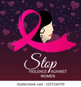 Vector illustration of Stop Violence Against Women Concept Background.